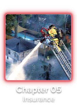 Chapter Select Insurance Hovered Firefighter putting out a fire: Insurance
