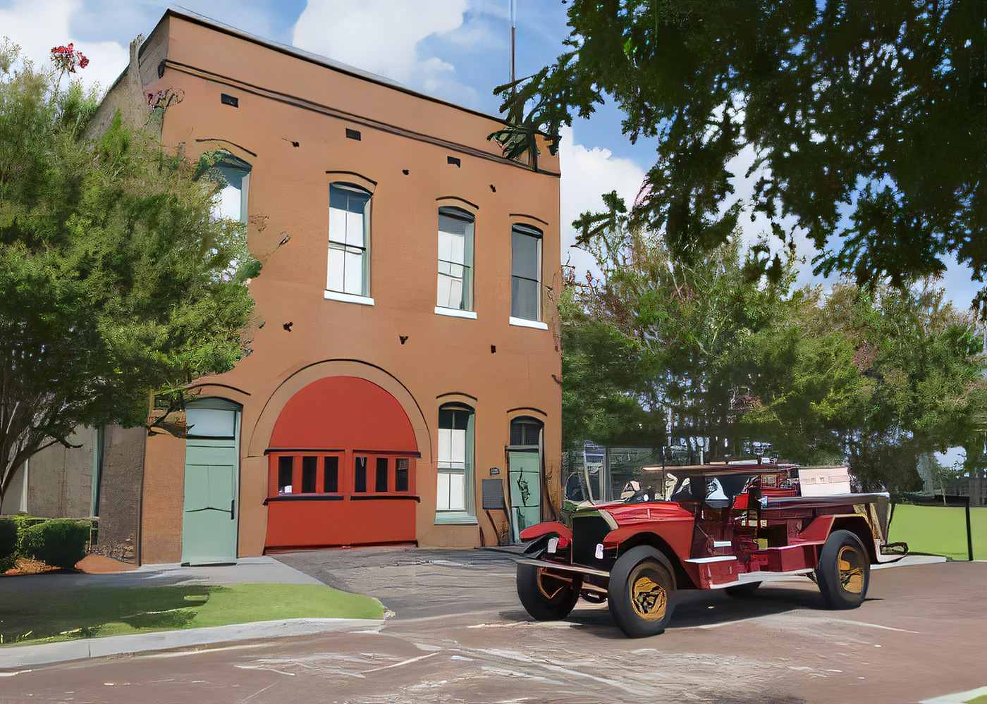 Outside the Jacksonville Fire Museum