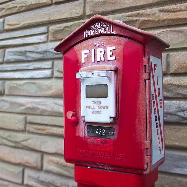 Example of a fire alarm callbox